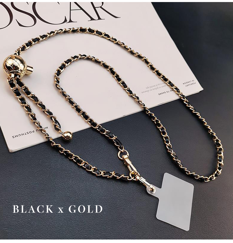 スマホショルダー レザーメタル チェーンストラップ スマホストラップ