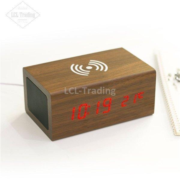 置き時計 おしゃれ 木 北欧 木製 Qi充電 置き時計 デジタル 目覚まし 