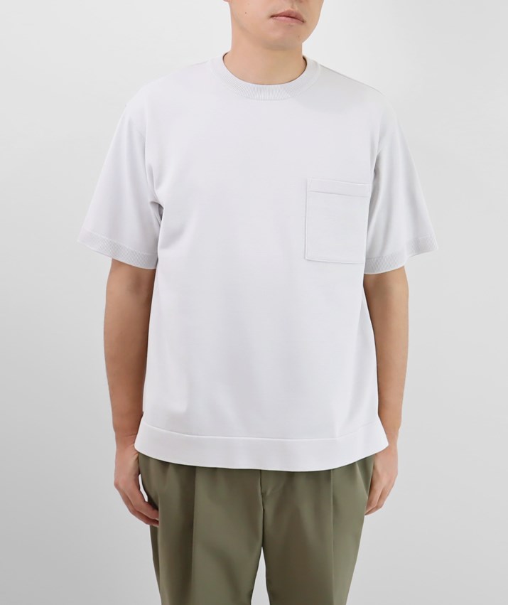 PRODIGAL ポケット付き 半袖 ニットTシャツ サマーニット クルーネック メンズ ウィメンズ  夏 無地 シンプル きれいめ トップス 透けない プロディガル