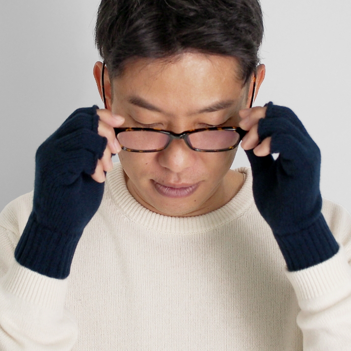 PRODIGAL（プロディガル） カシミヤ 100％ 指なし手袋 メンズ