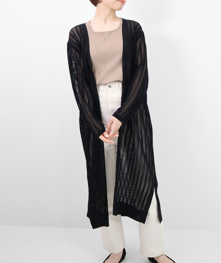 PRODIGAL 【 在庫限り】PRODIGAL 透かし柄 ロング カーディガン