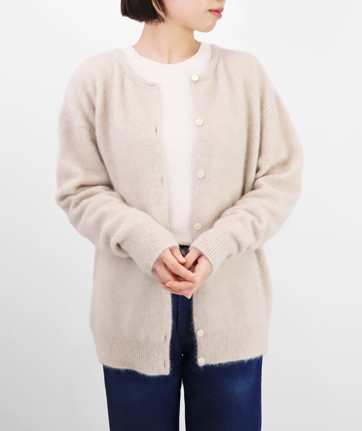 美品　ラクーンニット　カーディガン　オーバーカーディガン NOBLE(ノーブル)の「ラクーンニットオーバーカーディガン◇（NOBLE