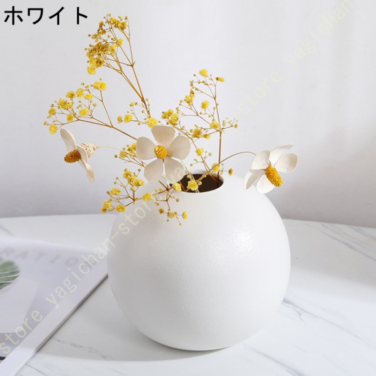 ボール フラワーベース 花瓶 花びん オブジェ 置物 置き物 一輪挿し 陶器 モダン ドライフラワー 造花 ディスプレイ 雑貨 北欧 プレゼント ギフト セラミック｜yagichan-store｜03