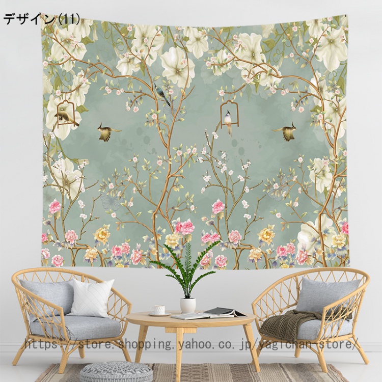 らいおんくま★カラーの花 タペストリー　壁掛け装飾 タペストリー 日本 和風 和柄 花柄 壁掛け 飾り用 七夕 たなばた