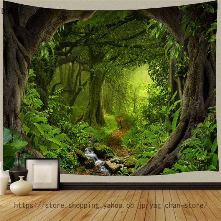 タペストリー 滝のタペストリー 風景写真タペストリー 樹木 リラックス 日光 ストリーム 森林 リビングルーム 滝 多機能壁掛け 景色 模様替え 個性ギフト｜yagichan-store｜08