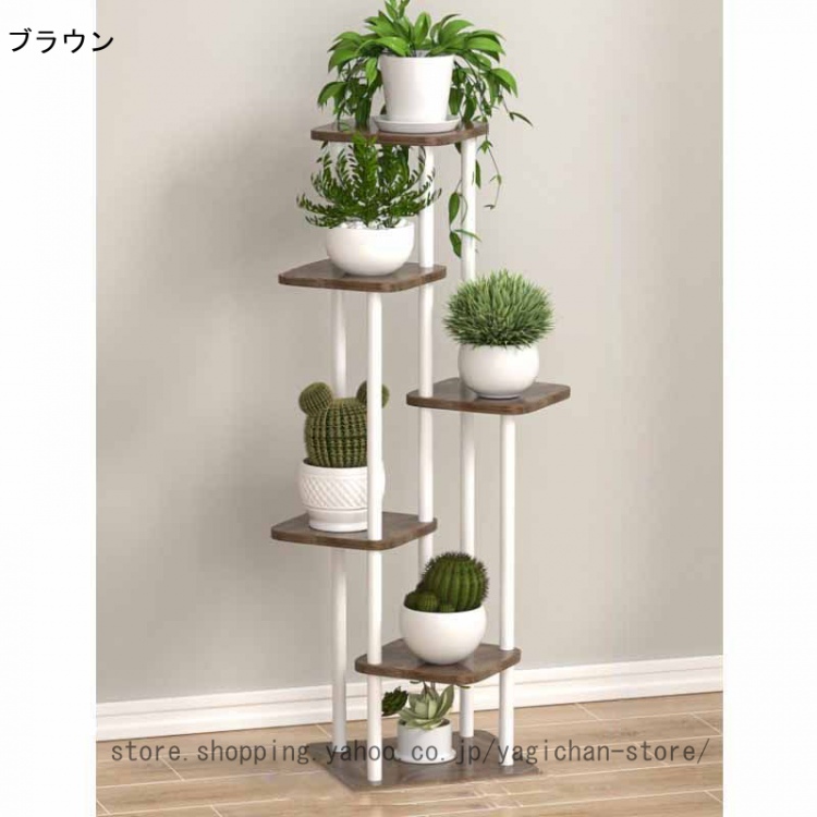 3個セット 木製ラティスフェンス付きフラワースタンド 3段ホワイト