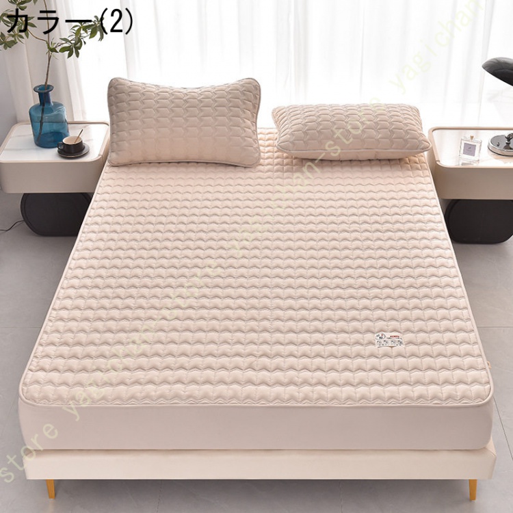ベッドシーツ 全週ゴム付き 敷パッド オールシーズンで使える 夏用シーツ シングル 丸洗い可能 シーツパッド ベッドパッド ベッド敷きパッド クイーン 3点 1点 |  | 02