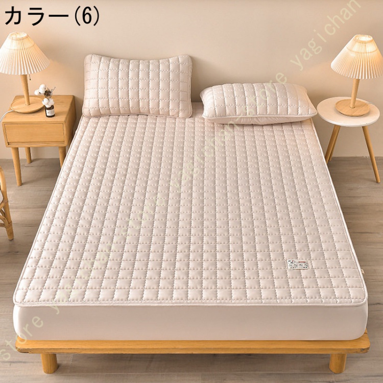 ベッドシーツ 全週ゴム付き 敷パッド オールシーズンで使える 夏用シーツ シングル 丸洗い可能 シーツパッド ベッドパッド ベッド敷きパッド クイーン 3点 1点 |  | 06