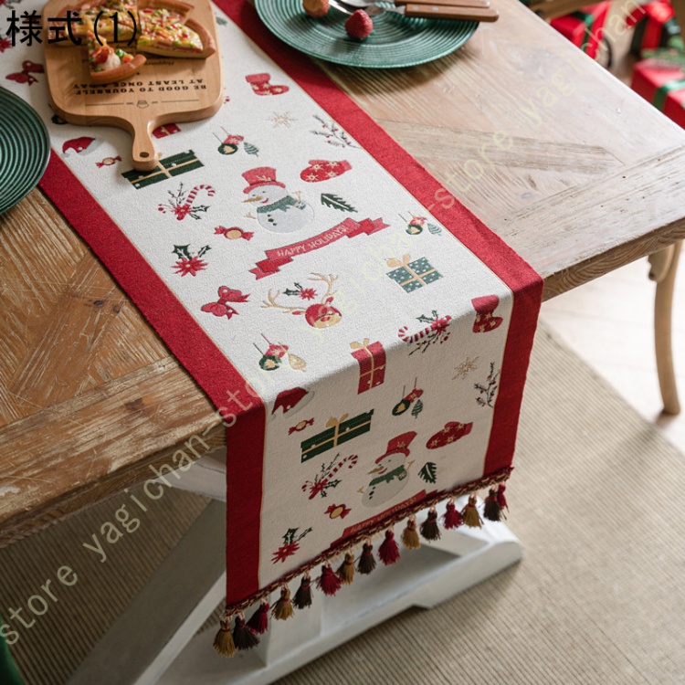 クリスマス テーブルクロス テーブルランナー 北欧 クリスマスかざり クリスマスグッズ テーブル クロス マット 飾り 卓上 おしゃれ 可愛い チェック柄｜yagichan-store｜02