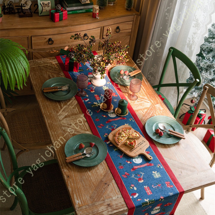 クリスマス テーブルクロス テーブルランナー 北欧 クリスマスかざり クリスマスグッズ テーブル クロス マット 飾り 卓上 おしゃれ 可愛い チェック柄｜yagichan-store｜03