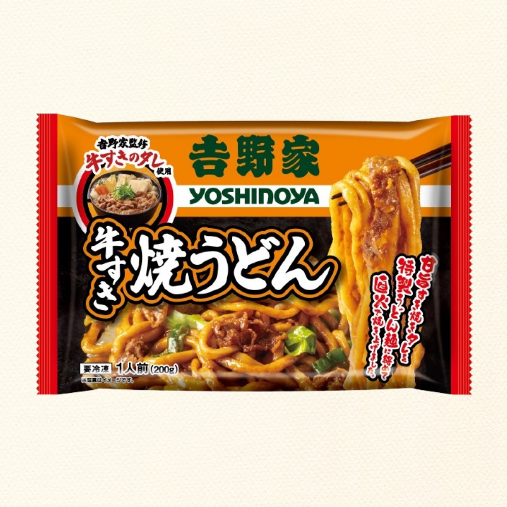 吉野家牛すき焼きうどんパッケージ