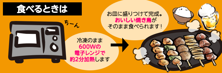 大黒堂の焼き鳥を食べるときはレンチンするだけ