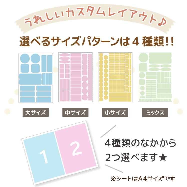 にこいちシ〜ル・2人分のお名前シールが１枚に！