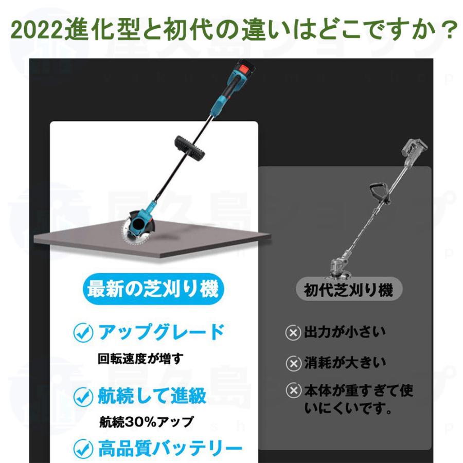 2022最新型 充電式草刈機 マキタバッテリー互換 コードレス バッテリー別売り 2個 替刃付き 伸縮角度調整 多機能 電動 草刈機 女性 刈払機  芝刈り機 軽量 安全 :gj12:屋久島ショップ - 通販 - Yahoo!ショッピング