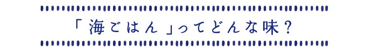 海ごはんってどんな味？