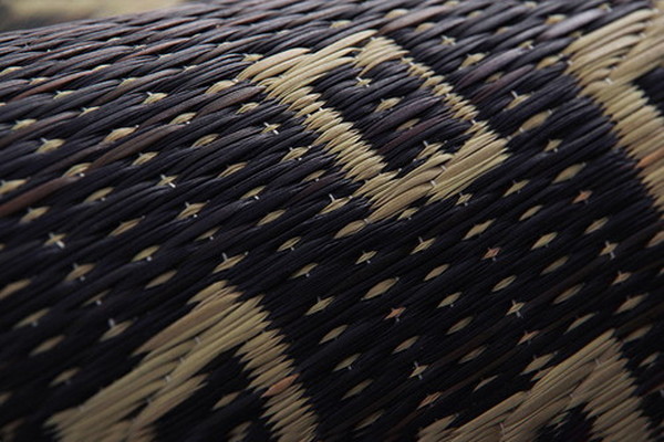 い草 ラグマット/絨毯 〔ギャベ柄 ブラウン 約120×180cm〕 自然素材 