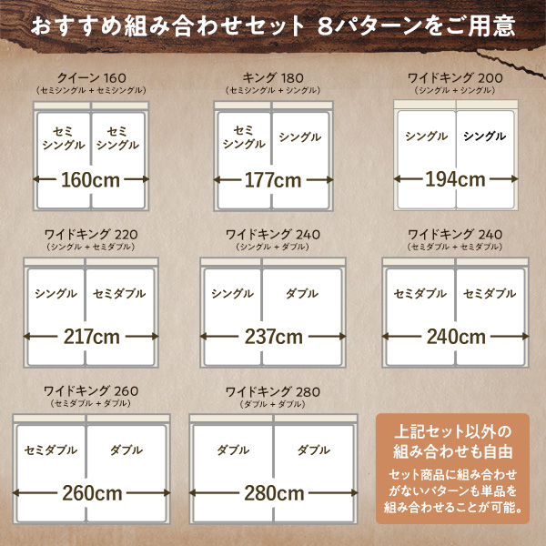 ベッド ワイドキング 260(SD+D) 2層ポケットコイルマットレス付