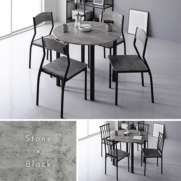 ダイニングセット 5点セット ダイニングテーブル 幅90cm 円形