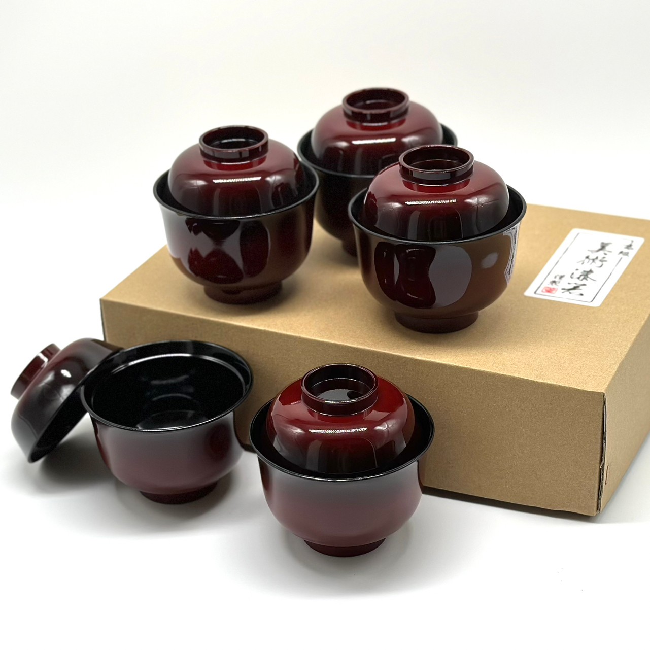 天上の青　御膳とお椀５セット お椀 食洗機可 汁椀 吸物椀 小 塗り分 篁 たかむら 五客入 5個