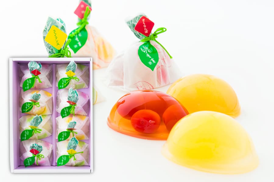 杵屋本店／山形旬香菓8個入(ラフランス×3、さくらんぼ×3、桃×2) : 山形