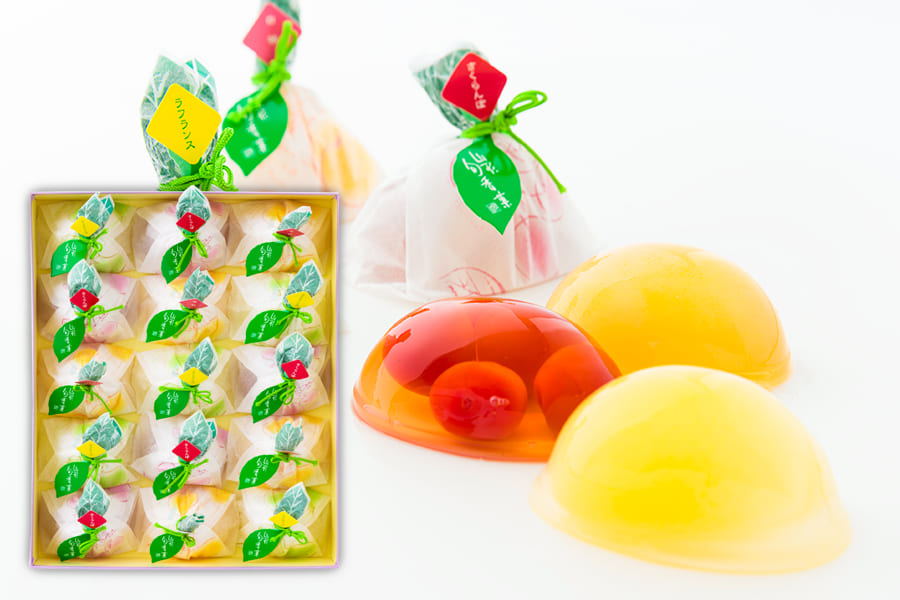 杵屋本店／山形旬香菓15個入(ラフランス×5、さくらんぼ×5、桃×5