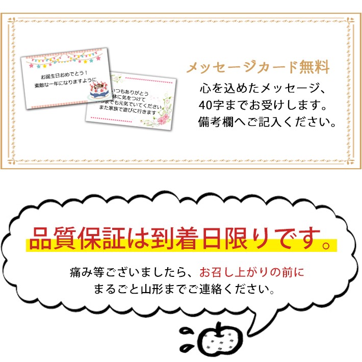 メッセージと保障期間
