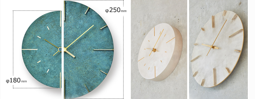 Lemnos（レムノス） 掛時計 Quaint(クエィント) 斑紋青銅色(グリーン