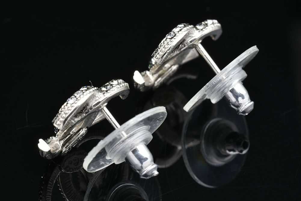 CHANEL（シャネル） ココマーク ラインストーン ピアス シルバー