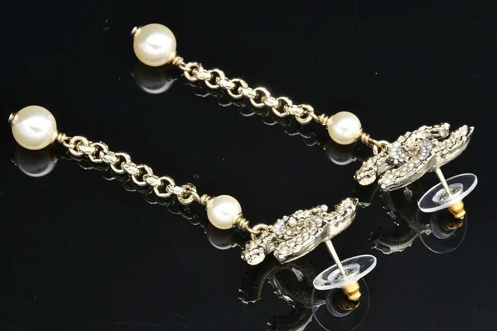 CHANEL（シャネル） ココマーク パール チェーン ピアス ゴールド