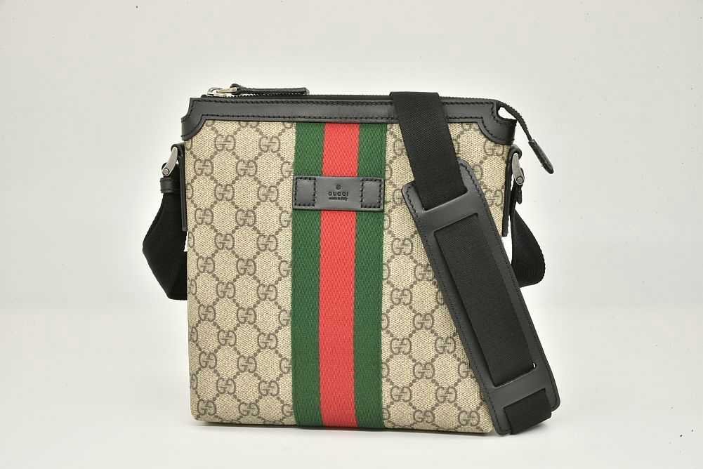GUCCI（グッチ） GGスプリーム ショルダーバッグ ウェブストライプ