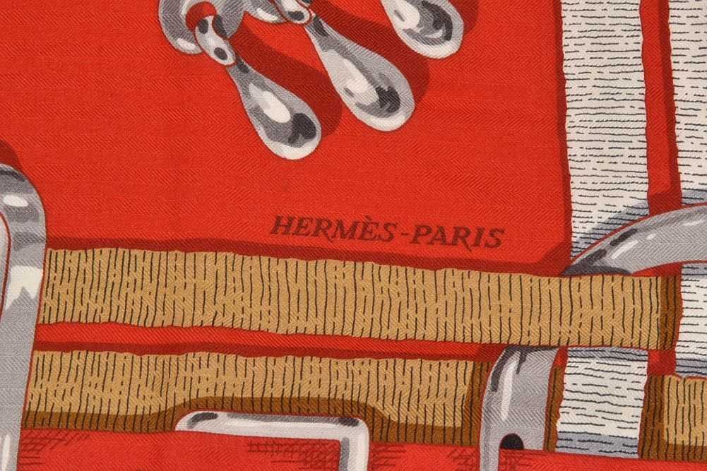 HERMES（エルメス） カレ140 MORS A JOUETS CHEMISE カシミヤ シルク