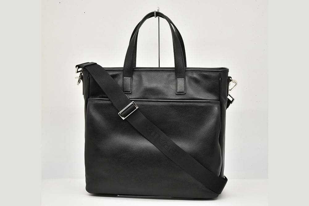 PRADA ショルダーバッグ トライアングルロゴ テスート ブラック Aランク プラダ レザートライアングルロゴショルダーバッグ ブラック