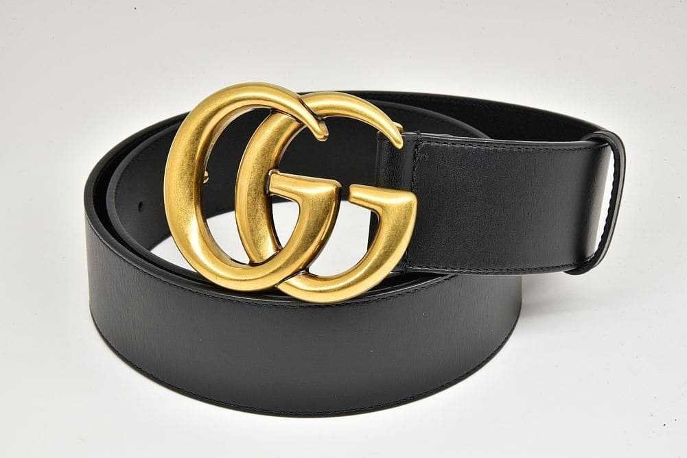 ✨希少✨グッチ ベルト GG柄 ゴールド金具 ロゴ刻印 キャンバス レザー 21370.jpg