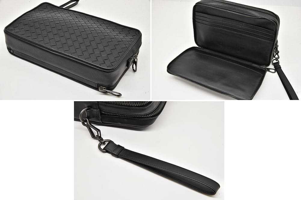 ボッティガ ヴェネタ Bottega Veneta ブラッククラッチバッグ BOTTEGA VENETA（ボッテガ・ヴェネタ） イントレチャート クラッチ