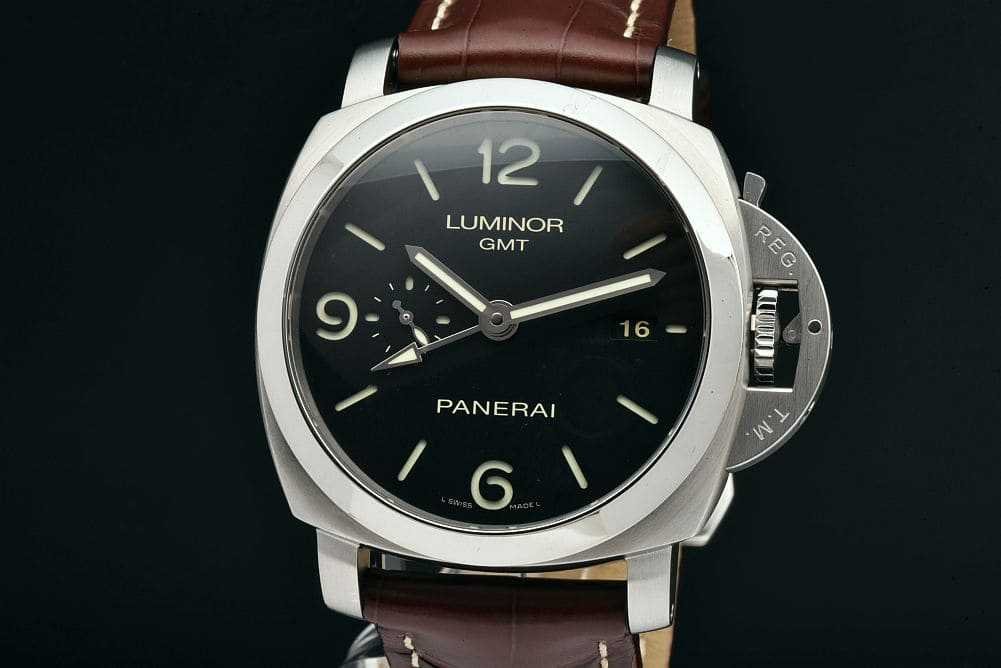 正規2016年OH済 P番 美品 パネライ PAM00320 GMT LEMINOR パネライ PAM00320 ルミノールマリーナ 1950 3デイズ GMT 44mm