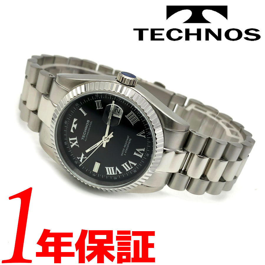 送料無料 TECHNOS テクノス メンズ クオーツ 腕時計 ラウンド 5気圧
