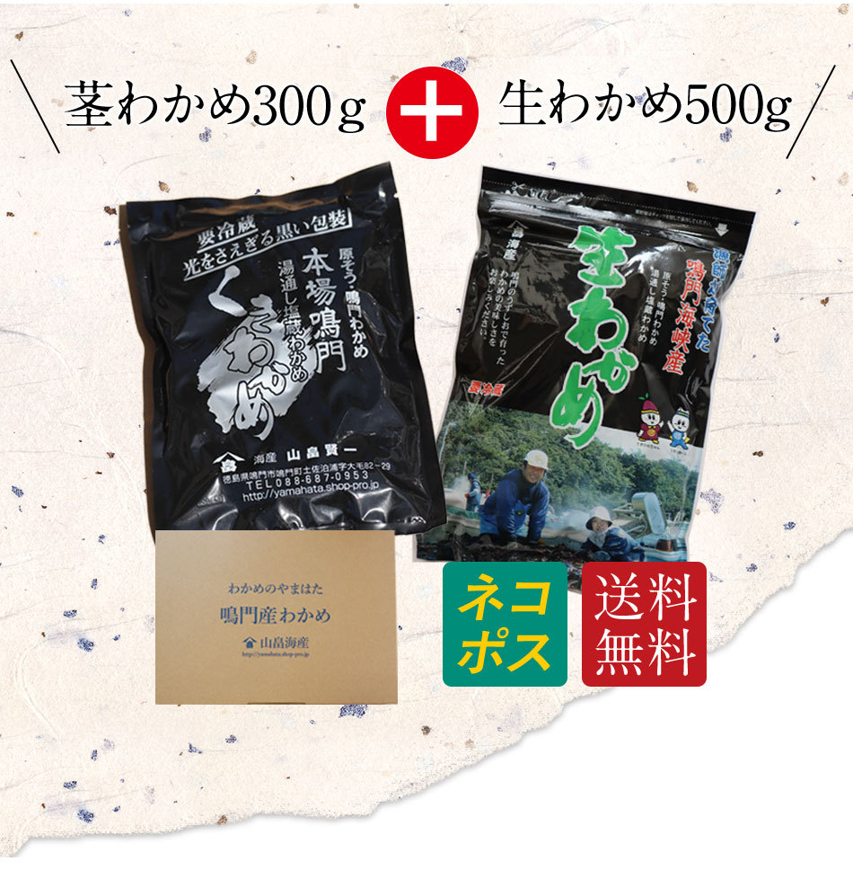 茎わかめ300g　生わかめ500ｇ　送料無料　ネコポス