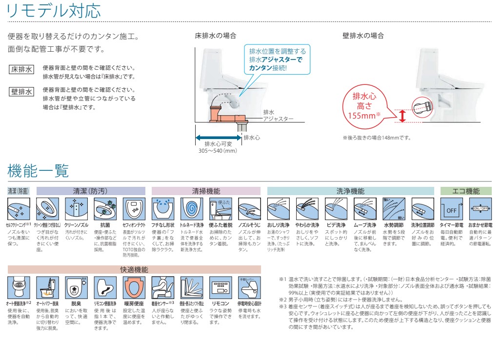 TOTO トイレ/ ZR / 一般地 / リモデル床 / 手洗いあり / ホワイト / 品番CES9155M :ces9155m:住宅設備機器のやまこー  - 通販 - Yahoo!ショッピング