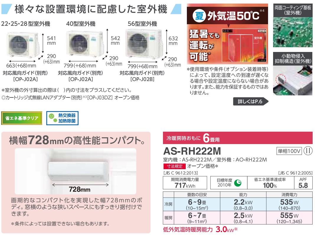 エアコン18畳用/nocria 富士通エアコン /RHシリーズ2022年 /5.6kW 200V