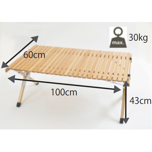 curiace（キュリアス） ロールトップテーブル100 RT10060 アウトドア