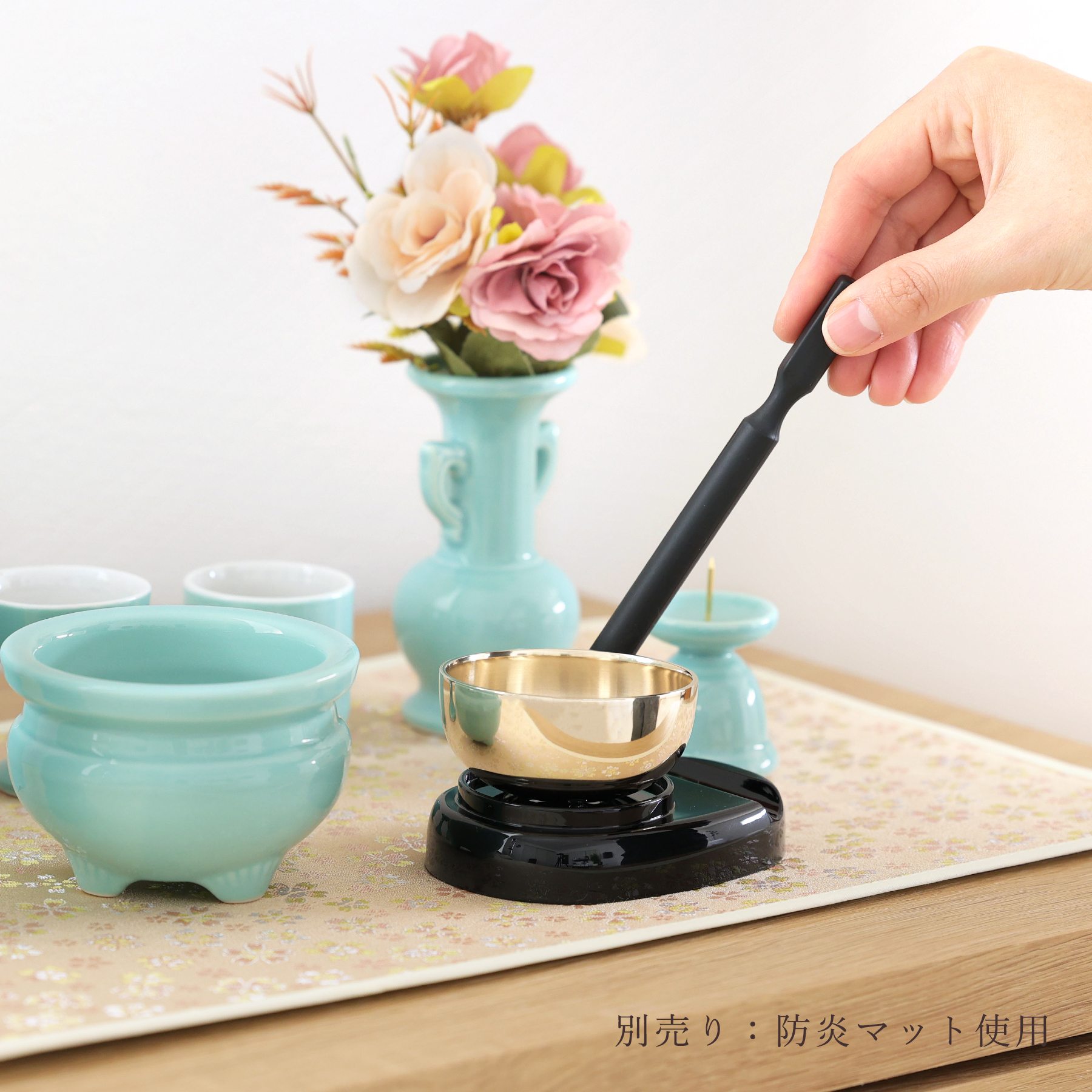 神棚 神具 仏具 やまこう 仏具セット ミニ おりん 3点 陶器5点 神棚 神具 仏具 やまこう 仏具セット ミニ おりん 3点 陶器5点