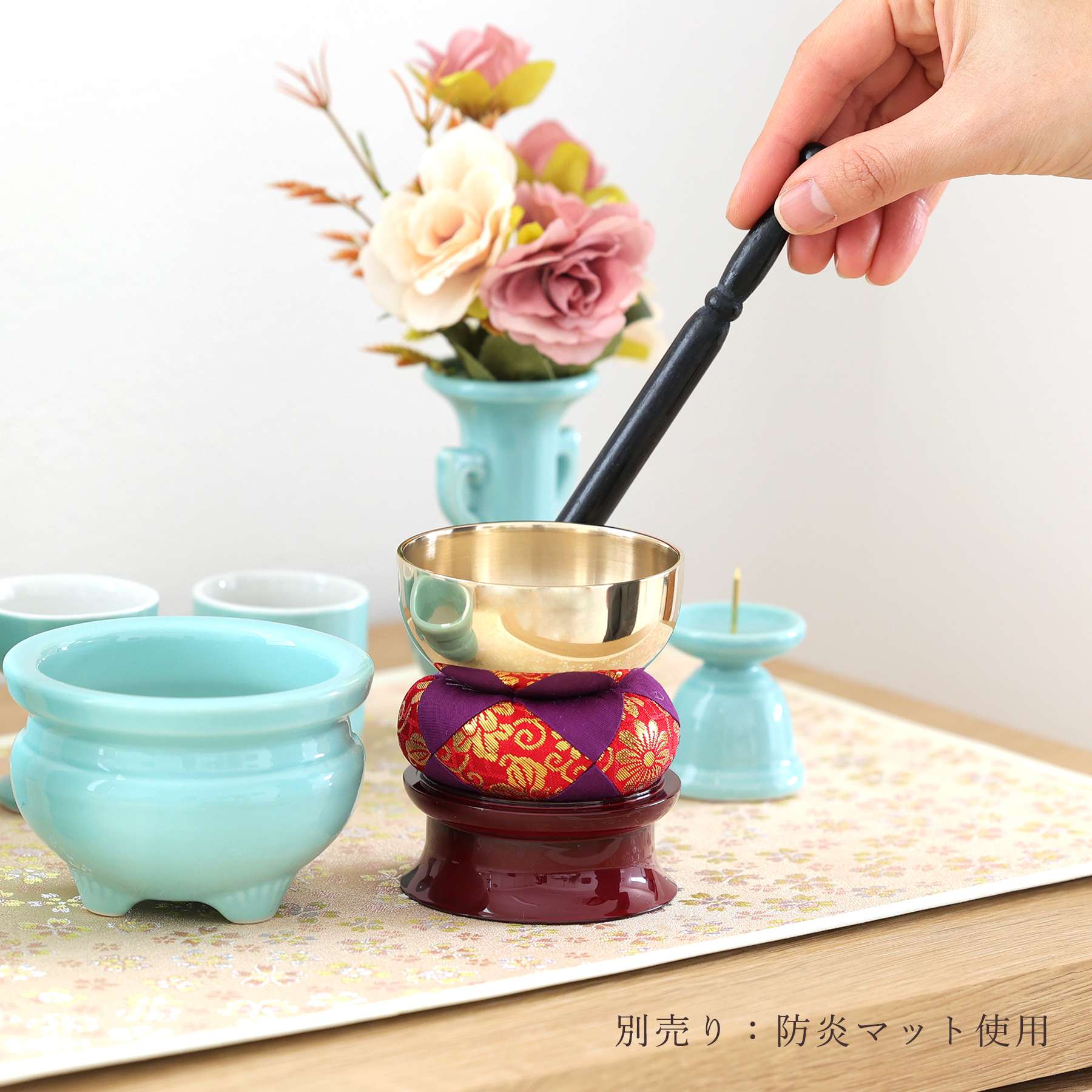 神棚 神具 仏具 やまこう 仏具セット ミニ おりん 4点 陶器5点