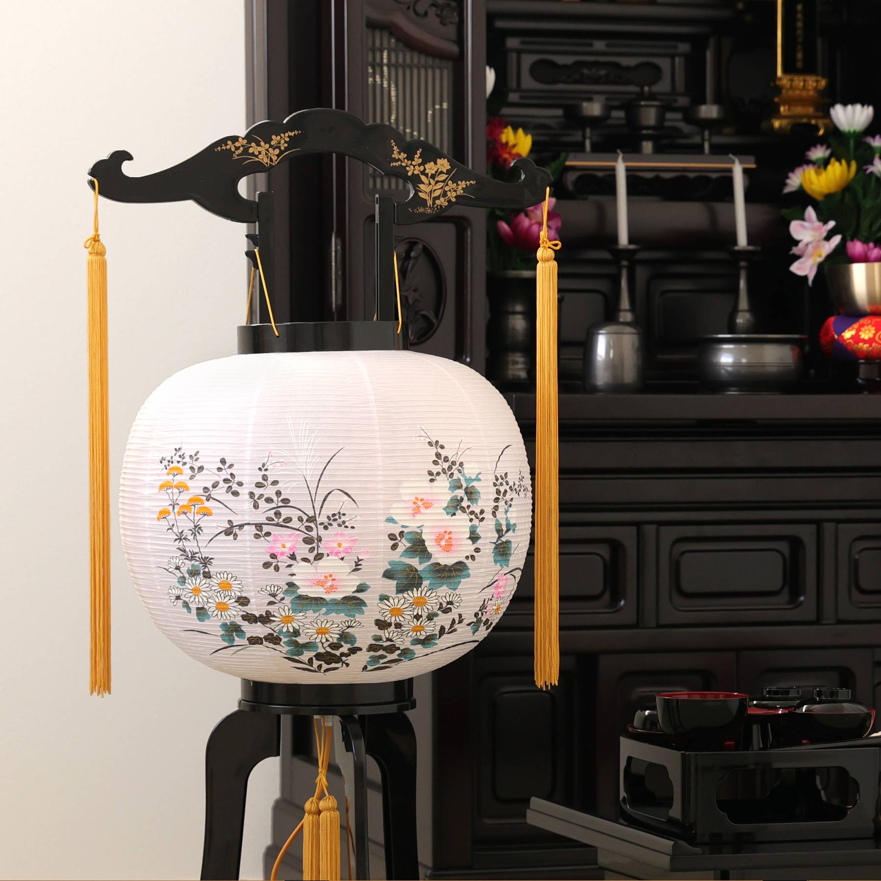盆提灯 初盆 新盆 モダン 仏具 一対 セット 紡ぐ岐阜の灯シリーズ 雅花