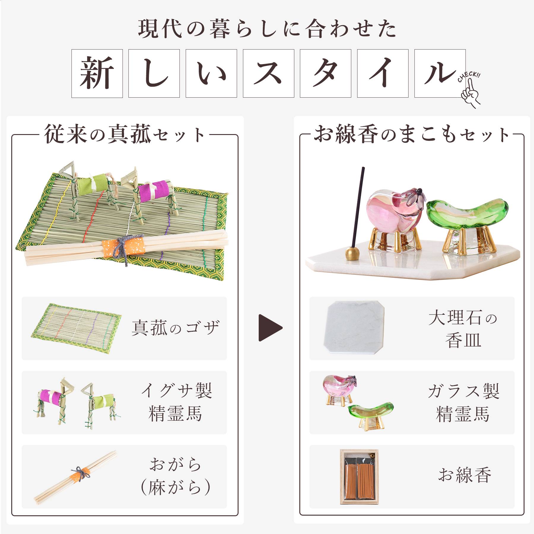 盆提灯 初盆 新盆 モダン お線香のまこもセット 真菰 精霊馬 八女・ととのえる燈 シリーズ 箔あかり-箔流し紫桜- 小型 コードレス LED (代引き決済不可商品)_2