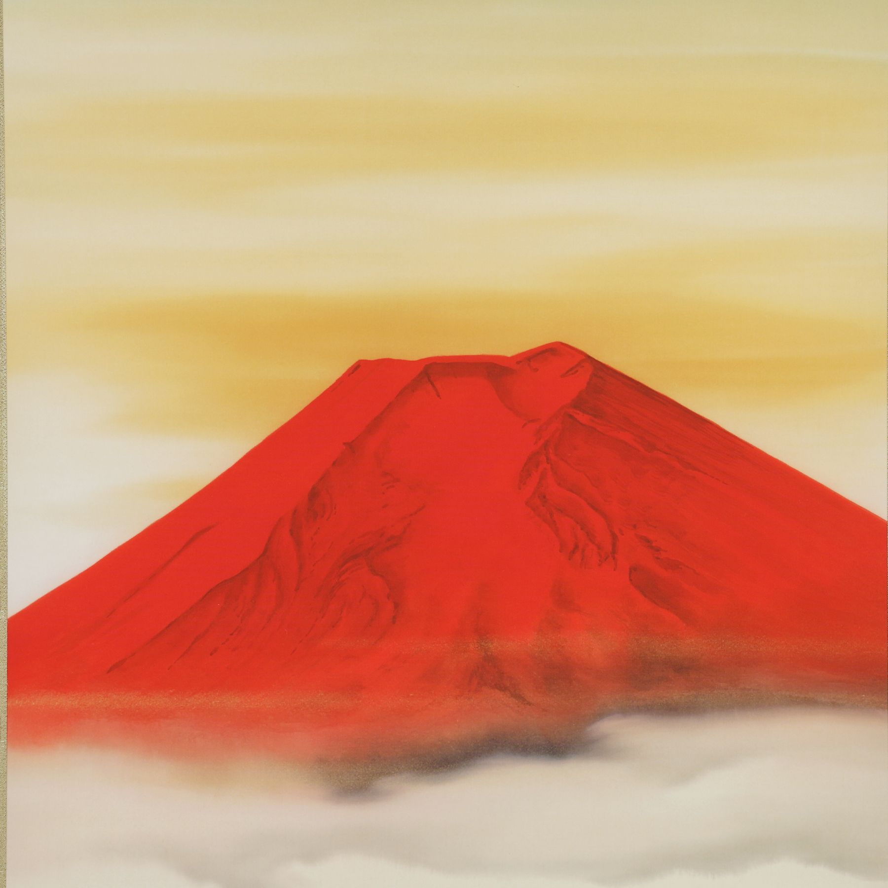 掛け軸「赤富士飛鶴」 中島洋介 尺五立 サイズ：190×54.5cm 掛け軸 年 