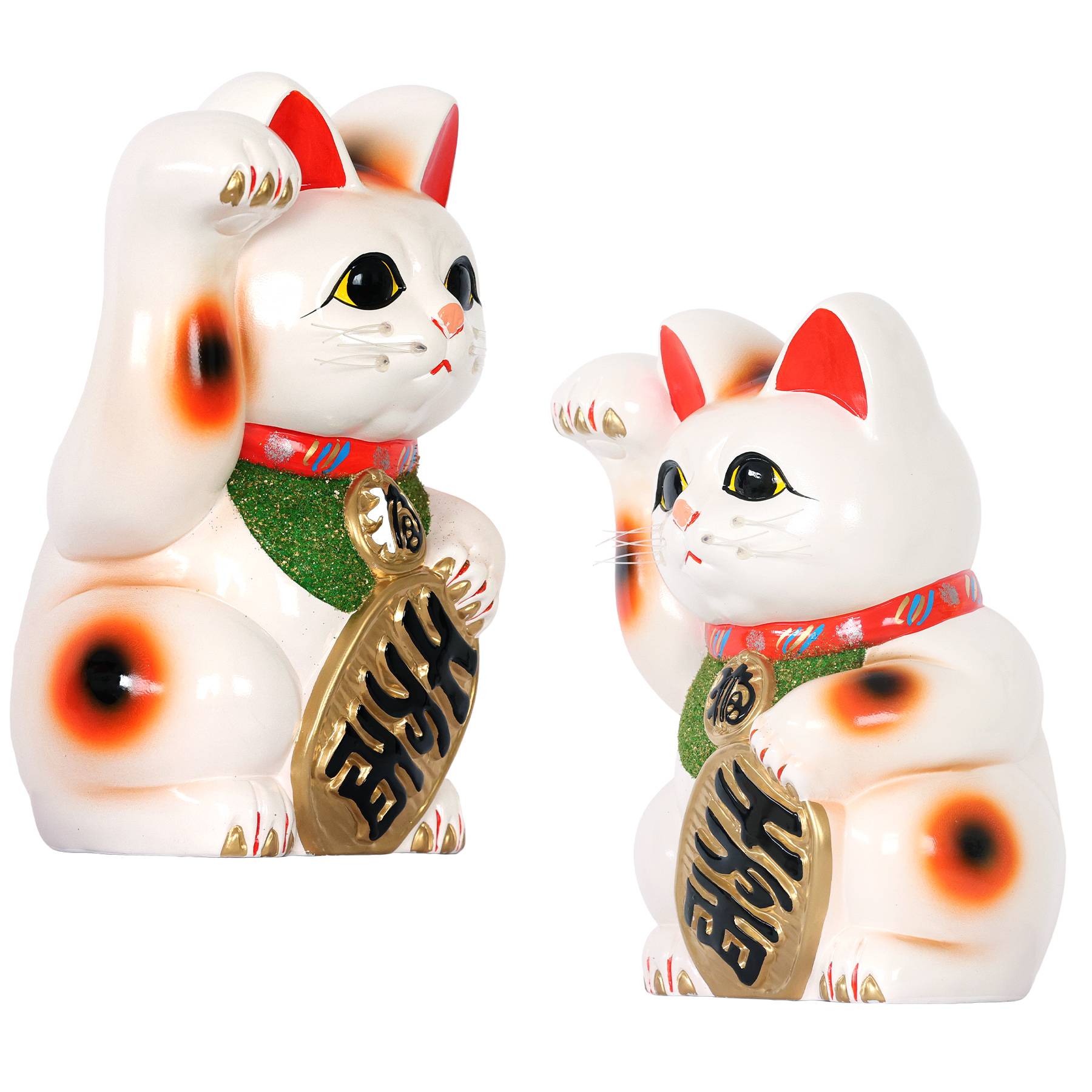招き猫 常滑焼 貯金箱 白 8号 24.3cm 選べる右手 左手 陶器製 開運