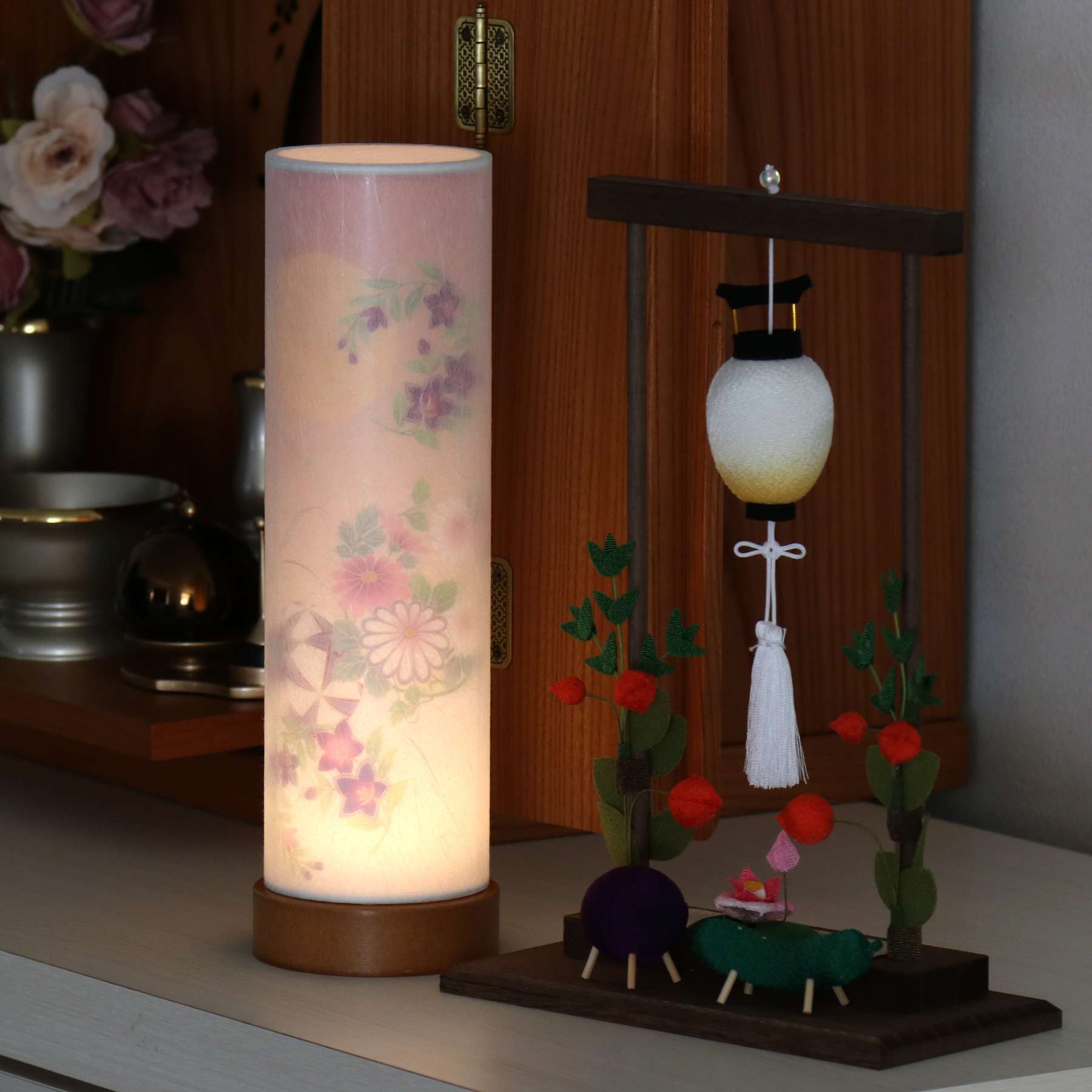 盆提灯 初盆 新盆 モダン 仏具 ちりめん細工 お盆飾りセット