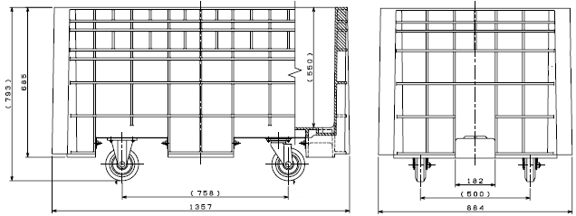 ダイライト R型角型容器 500L R-500K(キャスター付き) 1個