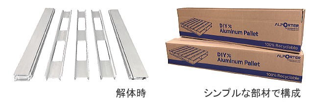 長谷川工業 AP組立式アルミパレット AP41-1111 片面・四方差 ハンマー