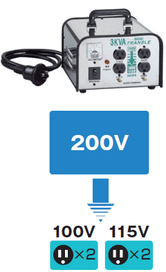 ハタヤ 電圧変換器 ミニトランスル降圧専用 LV-03CS